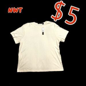 $5 ADD ON ITEM REFERENCE POINT II off white 2X top NWT